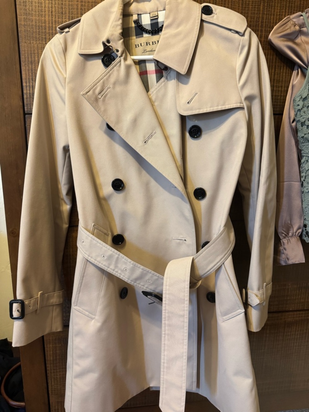 Burberry Beige Double-Breasted Trench Coat with Belt